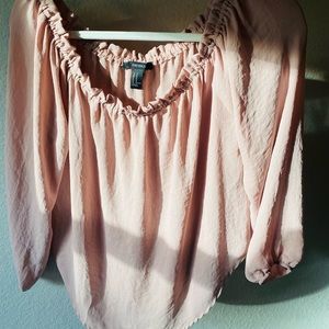 Forever 21 Off The Shoulder Sheer Blouse
